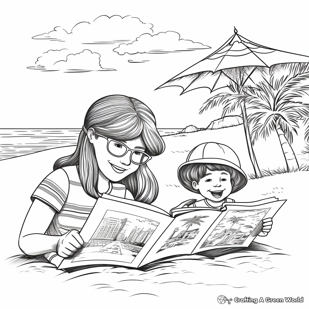 Exciting Beach Trip Summer Bucket List Coloring Pages 2
