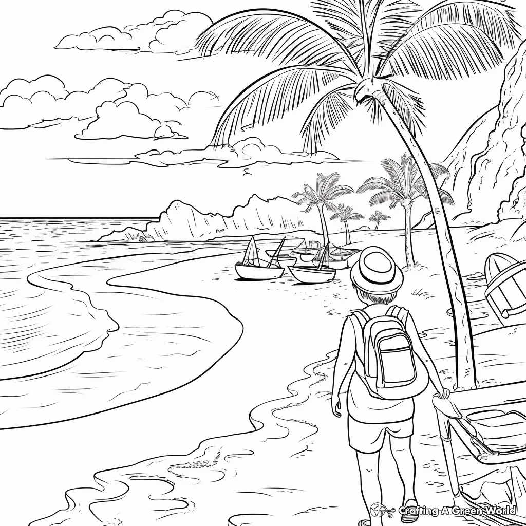 Exciting Beach Trip Summer Bucket List Coloring Pages 4