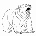 Exciting Brown Bear Roaring Coloring Pages 3