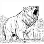 Exciting Brown Bear Roaring Coloring Pages 4
