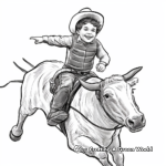 Exciting Bull Riding Action Coloring Pages 4