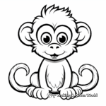 Exciting Cartoon Monkey Coloring Pages 1