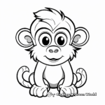 Exciting Cartoon Monkey Coloring Pages 4