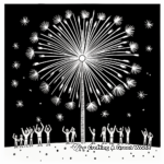 Exciting Catherine Wheel Fireworks Coloring Pages 4