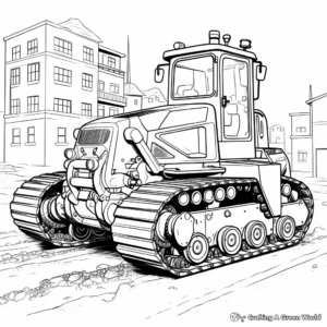 Exciting Construction Site Bulldozer Coloring Pages 1