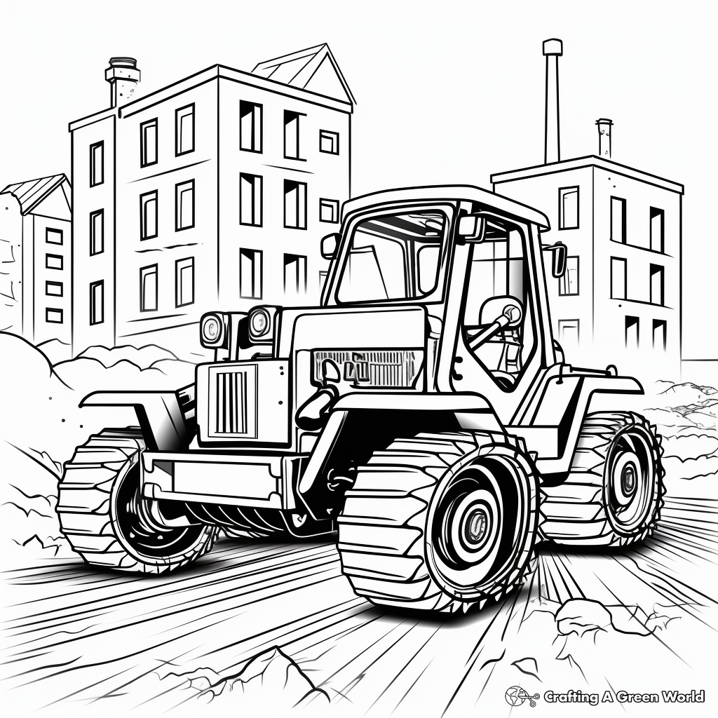Exciting Construction Site Bulldozer Coloring Pages 2