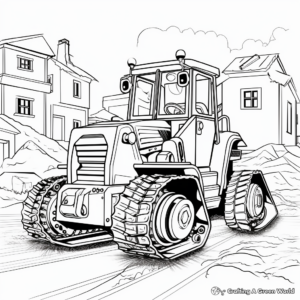 Exciting Construction Site Bulldozer Coloring Pages 3