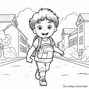 Exciting First Day at Pre-school Coloring Pages 3