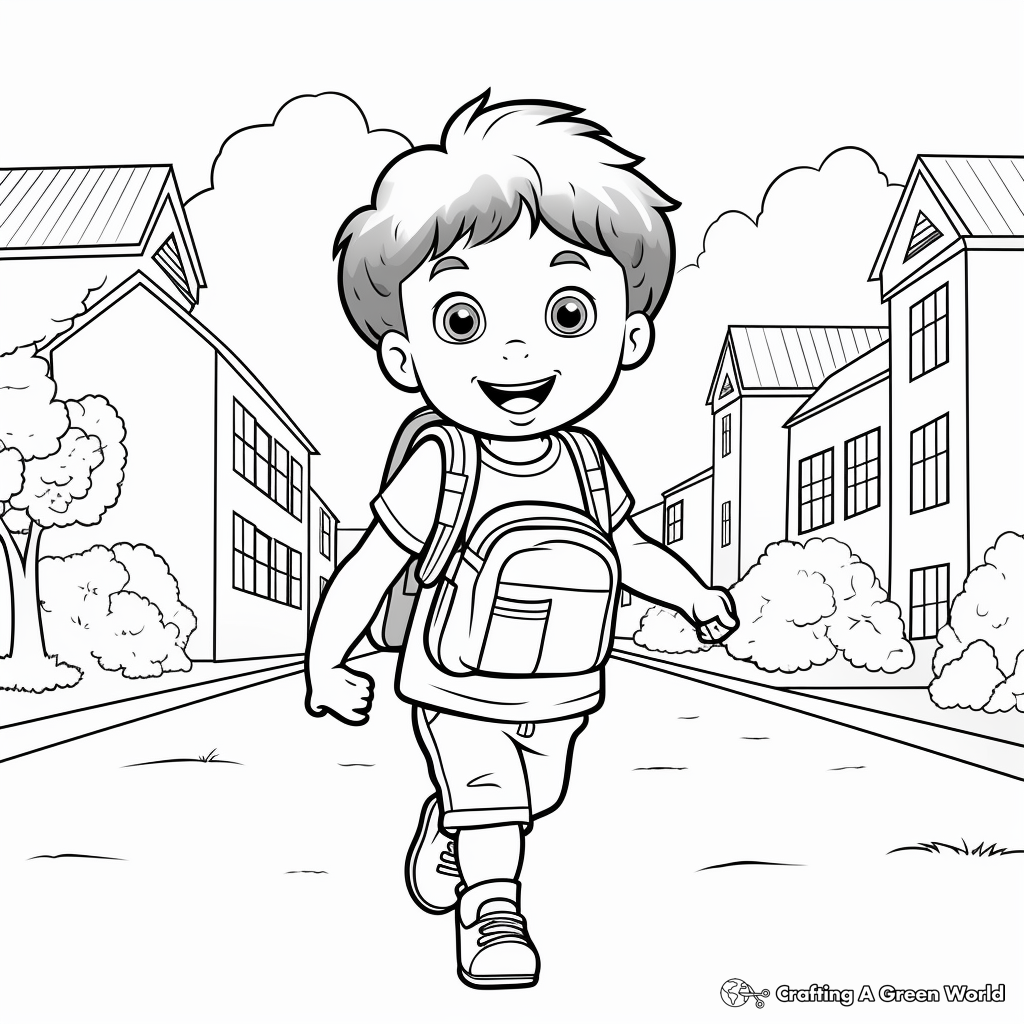 Exciting First Day at Pre-school Coloring Pages 3