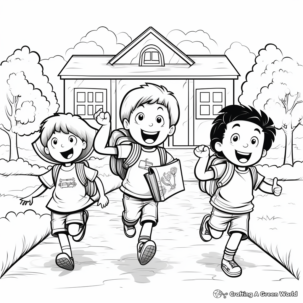 Exciting First Day at Pre-school Coloring Pages 4
