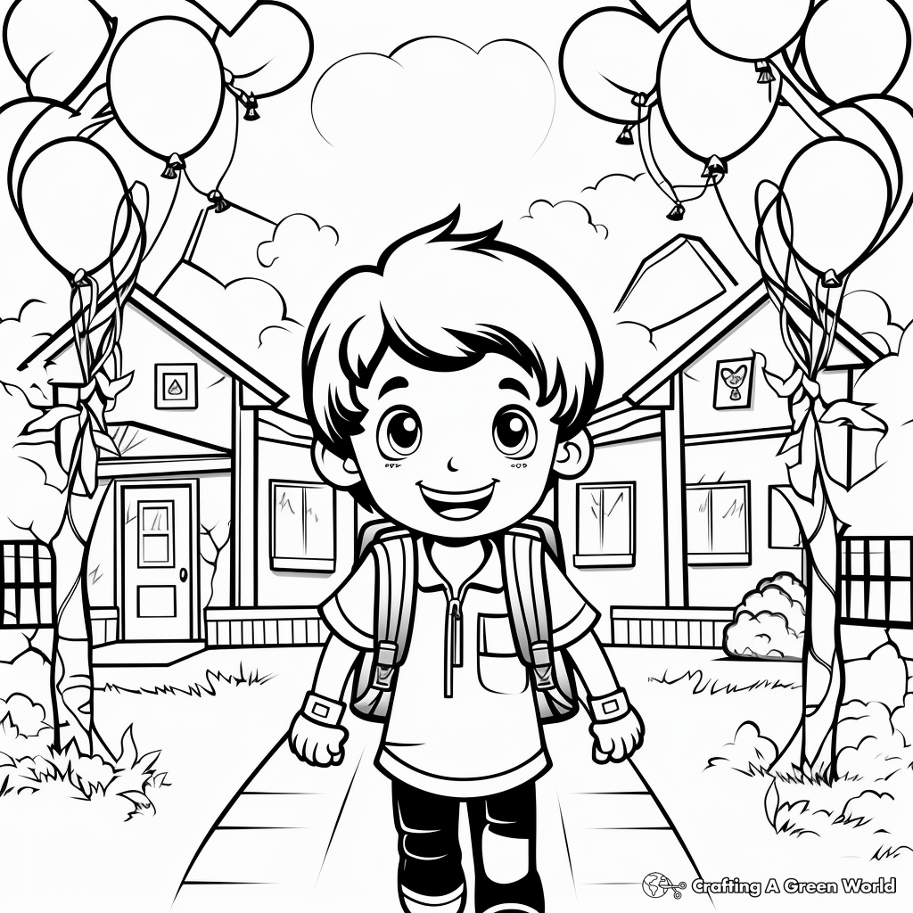 Exciting First Day of School Coloring Pages 4