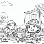 Exciting Garden Picnic Scene Coloring Pages 2