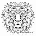 Exciting Lion Face Coloring Pages 4