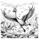 Exciting Pyroraptor Chase Scene Coloring Page 1