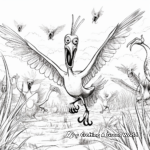 Exciting Pyroraptor Chase Scene Coloring Page 2