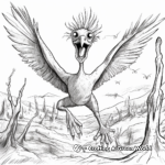 Exciting Pyroraptor Chase Scene Coloring Page 3