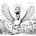 Exciting Pyroraptor Chase Scene Coloring Page 4