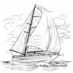 Exciting Sailboat in Storm Coloring Pages 1