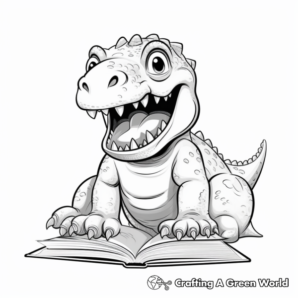 Dinosaur Book Coloring Pages - Free & Printable!