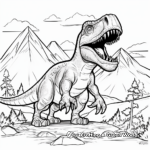 Exciting T-Rex Volcano Eruption Coloring Pages 4