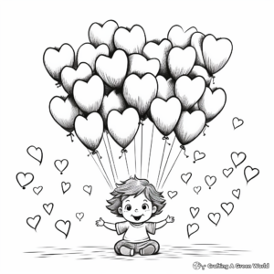 Exciting Valentine's Day Balloons Coloring Pages 2