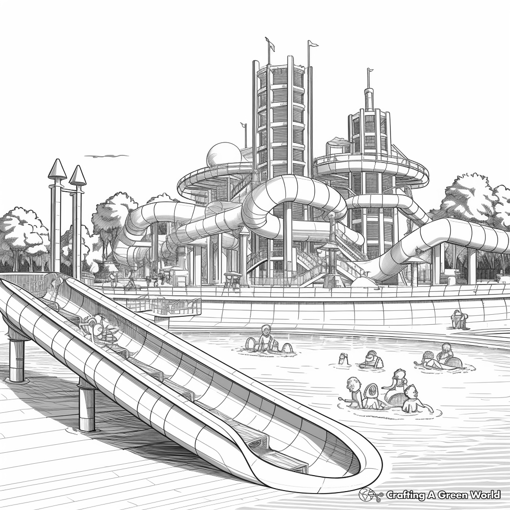 Exciting Water Park Coloring Pages 3