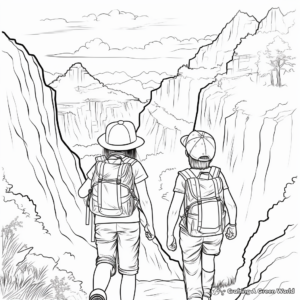 Exhilarating Mountain Hike Summer Bucket List Coloring Pages 3