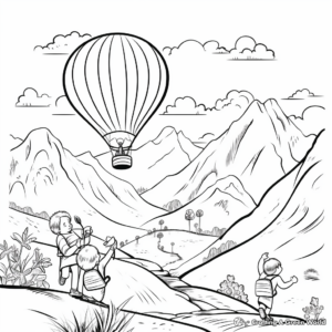 Exhilarating Mountain Hike Summer Bucket List Coloring Pages 4