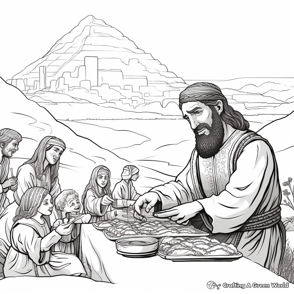 Exodus Story Line Art Coloring Pages for Adults 1
