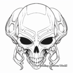 Páginas para colorear de cráneos de alienígenas exóticos 1