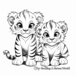 Exotic Baby Bengal Tigers Coloring Sheets 3