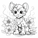 Exotic Bengal Cat and Hibiscus Flower Coloring Pages 2