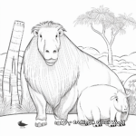 Exotic Capybara Coloring Pages 4