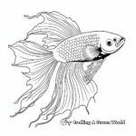 Exotic Delta Tail Betta Fish Coloring Pages 4