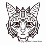 Exotic Egyptian Cat Head Coloring Pages 1