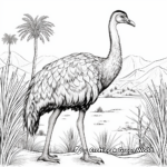 Exotic Emu Coloring Pages for Preschoolers 1