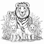 Exotic Jungle Animal Families Coloring Pages 2