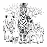 Exotic Jungle Animal Families Coloring Pages 4