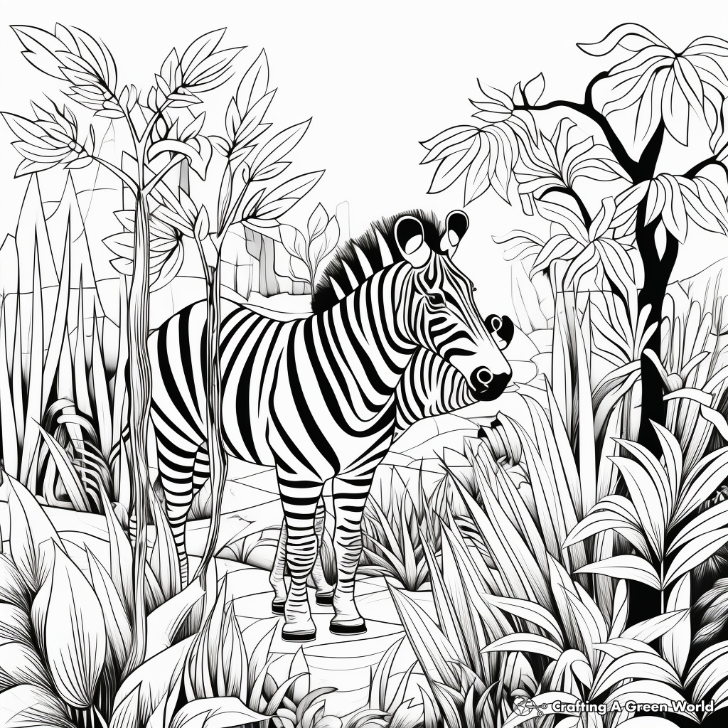 Exotic Jungle Vector Coloring Pages 2
