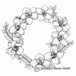 Exotic Orchid Wreath Coloring Sheets 1