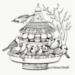Exotic Oriental Bird Feeder Coloring Pages 1