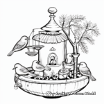 Exotic Oriental Bird Feeder Coloring Pages 2