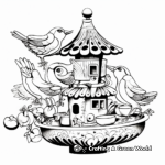 Exotic Oriental Bird Feeder Coloring Pages 3
