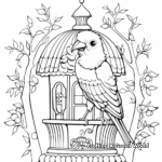 Exotic Parrot in Bird Cage Coloring Pages 4