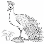 Exotic Peacock on Perch Coloring Pages 1