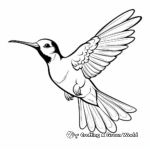 Exotic Ruby Throated Hummingbird Coloring Pages for Adults 3