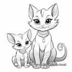 Exotic Russian Blue Kitties Coloring Pages 2