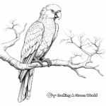 Exotic Scarlet Macaw Sitting on a Tree Coloring Page 3