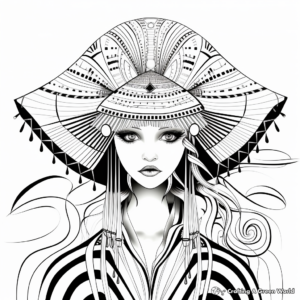 Exotic Tribal Fashion Coloring Pages 3