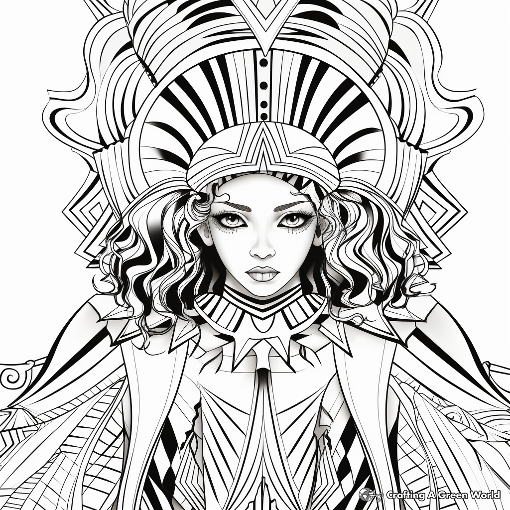 Exotic Tribal Fashion Coloring Pages 4